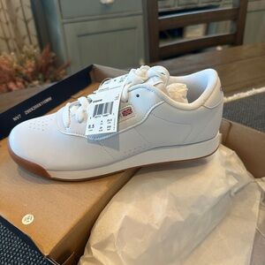 Reebok Women's White and Gum Sneakers Princess